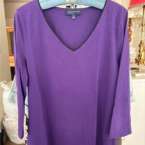 Jones New York V-Neck Purple Blouse